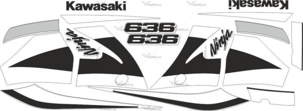 Комплект наклеек Kawasaki ZX-6R 2002