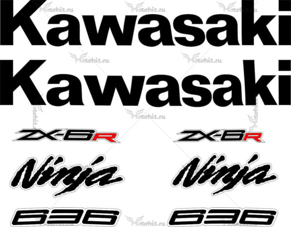 Комплект наклеек Kawasaki ZX-6R 2012-2013 TXT