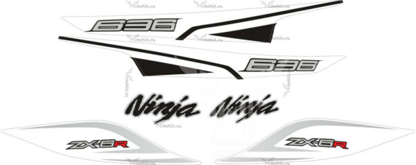 Комплект наклеек на KAWASAKI-ZX-636-2013-white