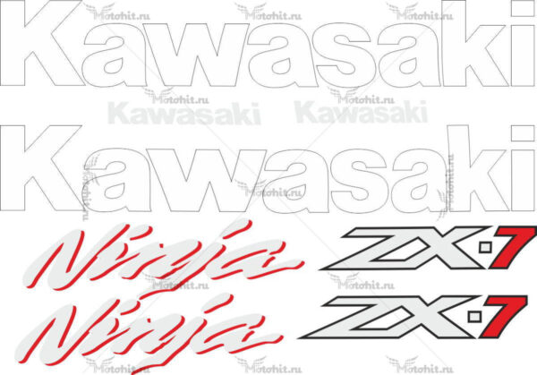Комплект наклеек Kawasaki ZX-7 1996