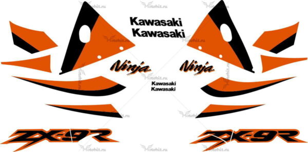 Комплект наклеек Kawasaki ZX-9R 2003 ORANGE