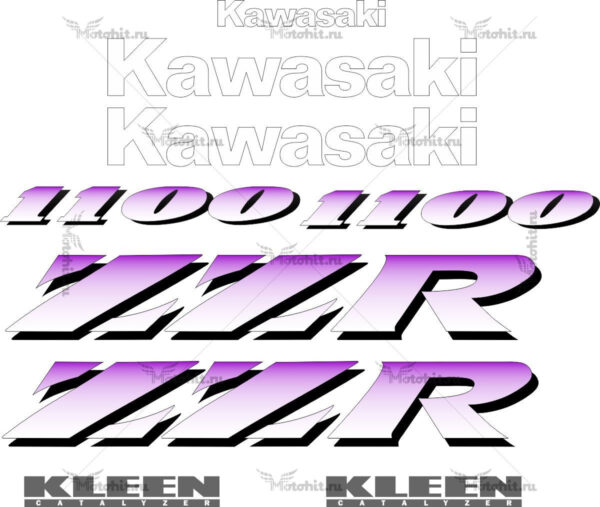 Комплект наклеек Kawasaki ZZR-1100 1993-1994 purple
