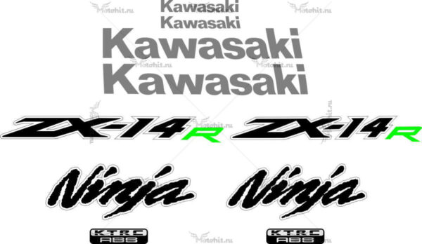 Комплект наклеек Kawasaki ZZR-1400 2013-2014 2COLOR