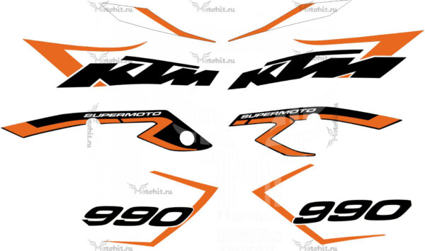 Комплект наклеек на KTM 990 supermoto R 2011