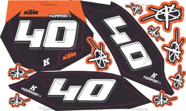 Комплект наклеек KTM EC-250 NUMBER-PLATES