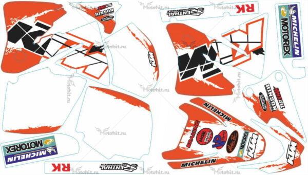 Комплект наклеек KTM EXC 2002-2003 MICHELIN1-WHITE
