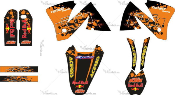 Комплект наклеек KTM EXC 1998-2001 URX