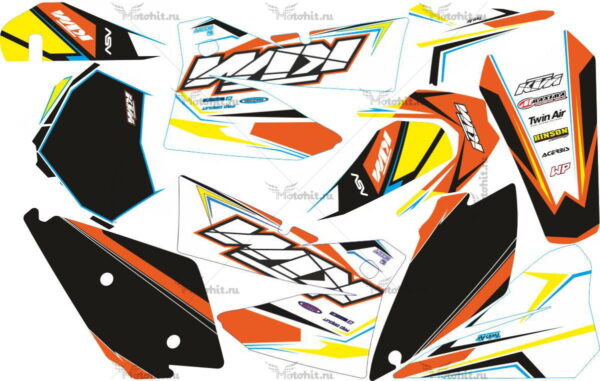 Комплект наклеек KTM EXC 2004-2007 BLACK