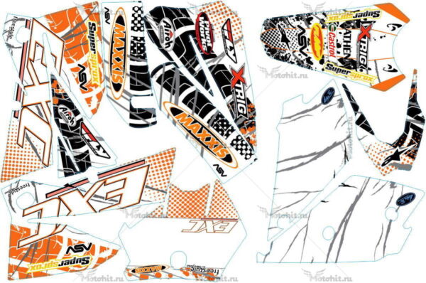 Комплект наклеек KTM EXC 2004-2007 MAXXIS5-WHITE