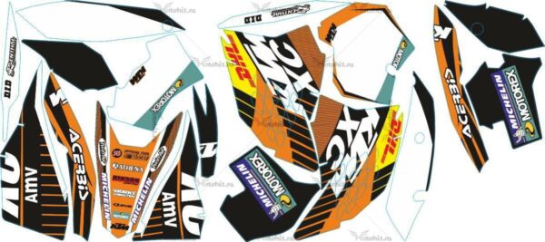 Комплект наклеек KTM EXC 2008-2011 DHL1-WHITE