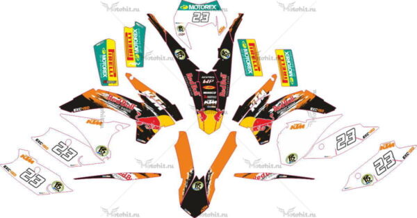 Комплект наклеек KTM EXC-F-250-350-450-500 2014-2016