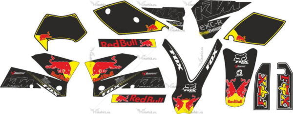 Комплект наклеек KTM EXC-R 2004-2007 REDBULL