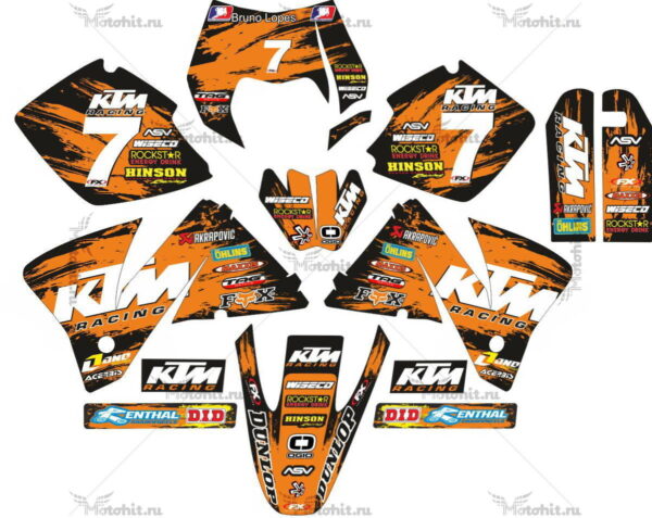 Комплект наклеек KTM EXC-125 2002-2003 RACING