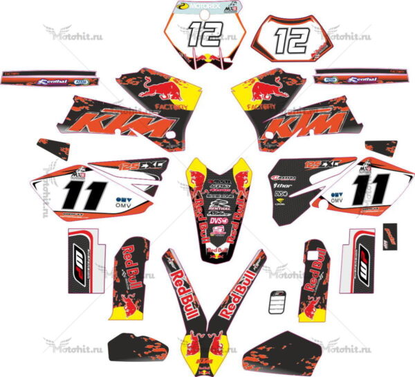 Комплект наклеек KTM EXC-125 2004-2007