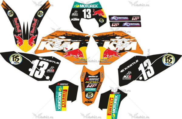 Комплект наклеек KTM EXC-250 EXC-450 2008-2011 MOTOREX