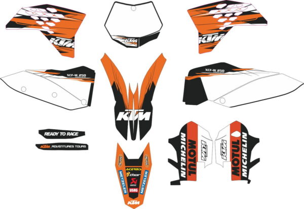 Комплект наклеек на KTM EXC-250 2008-2011