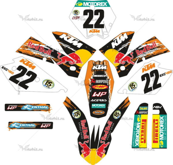Комплект наклеек KTM EXC-450 2004-2007