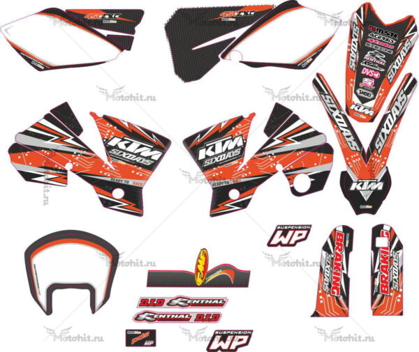 Комплект наклеек KTM EXC-450 2004-2007 FREERIDE
