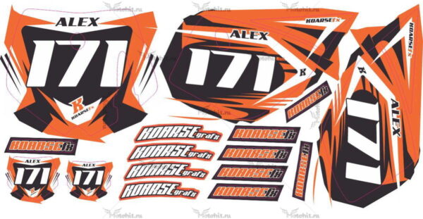 Комплект наклеек KTM SX-50 2007 NUMBER-PLATES