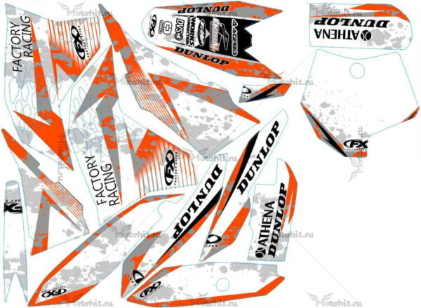Комплект наклеек KTM SX-65 2009-2015 FACTORY1-WHITE
