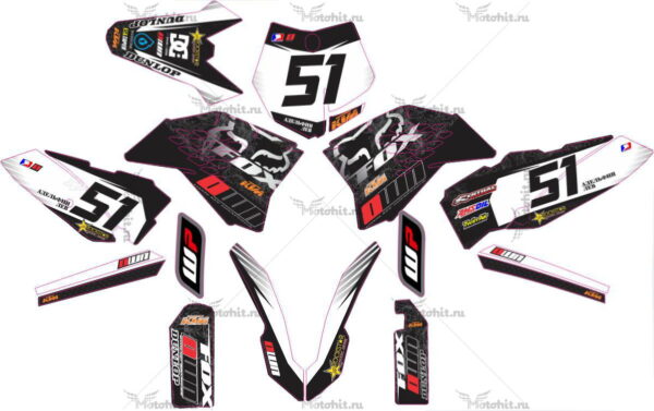 Комплект наклеек KTM SX-65 2009-2015 FOX