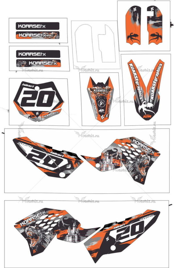 Комплект наклеек KTM SX-65 2009-2015 DRAGON