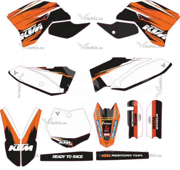 Комплект наклеек KTM SX-65 2011 DRAGON LITE