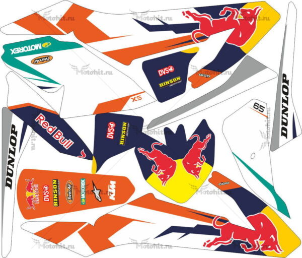 Комплект наклеек KTM SX-65 2016-2019 REDBULL