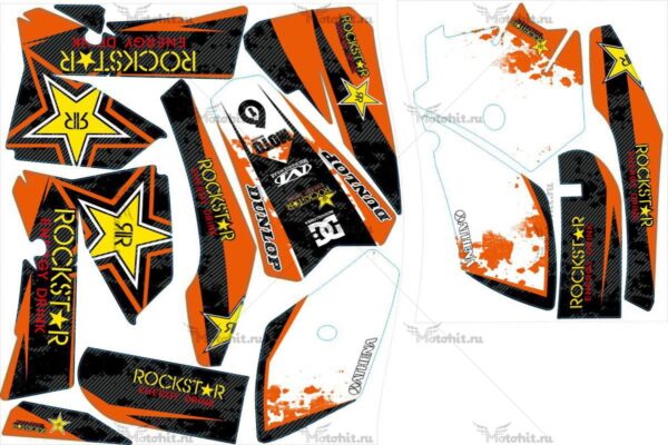 Комплект наклеек KTM SX-85 2006-2012 ROCKSTAR18-CARBON