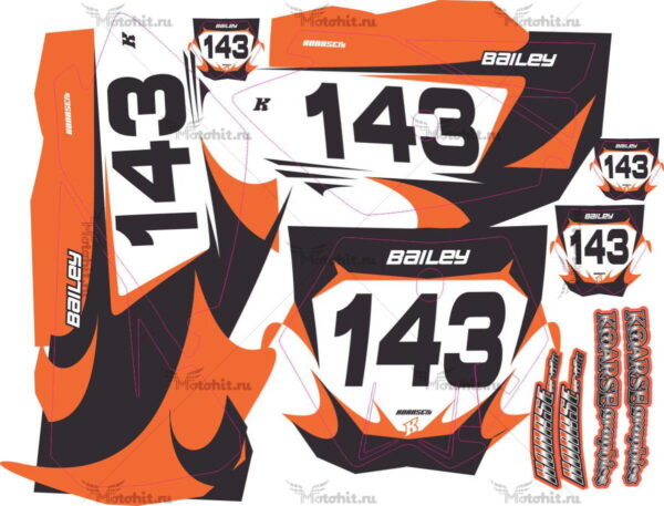 Комплект наклеек KTM SX-85 2003-2012 BAILEY