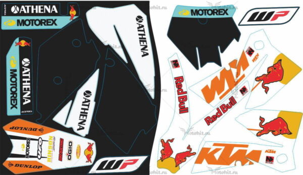 Комплект наклеек KTM SX-125 REDBULL2-BLACK 2001-2003