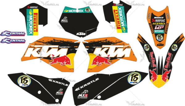 Комплект наклеек KTM SX-250-450 2007-2010
