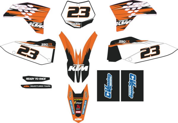 Комплект наклеек на KTM SX-250 2007-2010