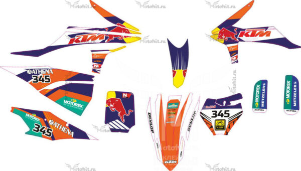 Комплект наклеек на KTM SX-250 2020 RED BULL