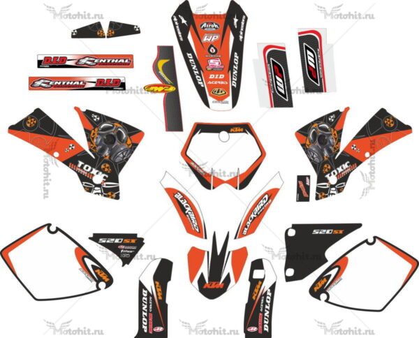 Комплект наклеек KTM SX-520 2001-2003 TOXIC
