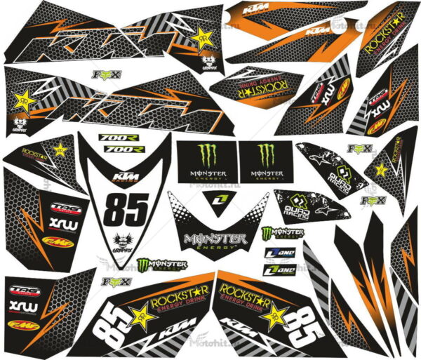 Комплект наклеек KTM 700-R MONSTER-ROCKSTAR