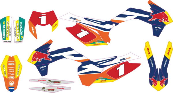 Комплект наклеек на KTM EXC-XC-W-XCF-W 2014-2016 07