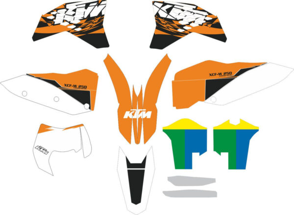 Комплект наклеек на KTM XCF-W-250 2008-2011