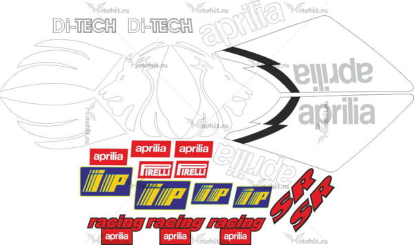 Комплект наклеек Aprilia SR-50 2008+-DI-TECH