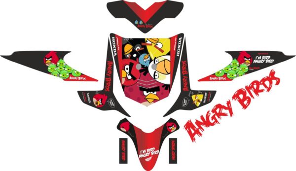 Комплект наклеек на скутер HONDA BEAT ANGRY BIRDS