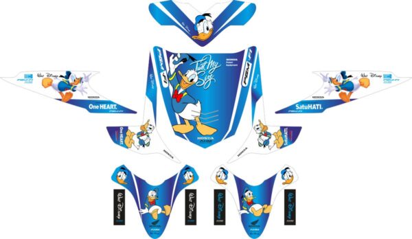 Комплект наклеек на скутер HONDA BEAT DONALD DUCK