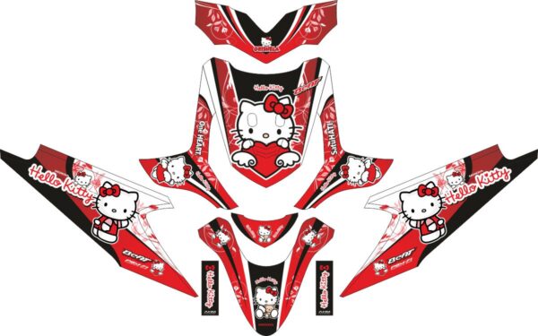 Комплект наклеек на скутер HONDA BEAT HELLO KITTY 2