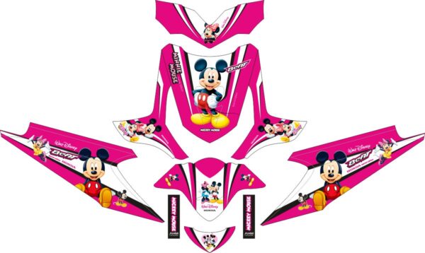 Комплект наклеек на скутер HONDA BEAT MICKEY MOUSE PINK 2009