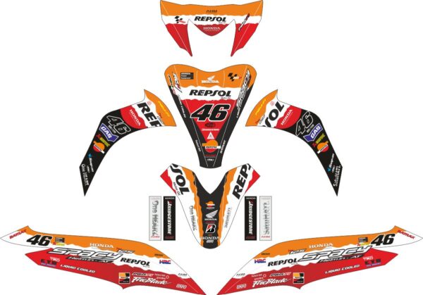 Комплект наклеек на скутер HONDA SPACY REPSOL