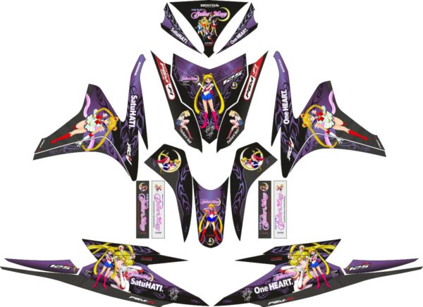 Комплект наклеек на скутер HONDA VARIO PGMFI SAILORMOON