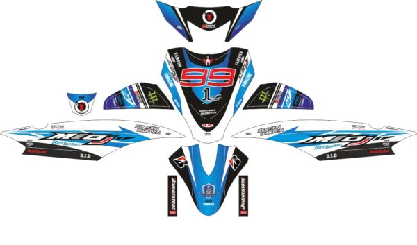 Комплект наклеек на скутер YAMAHA MIO J ENEOS BLUE