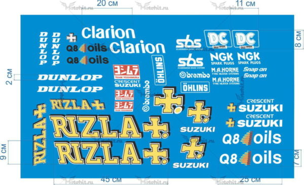Комплект наклеек SUZUKI RIZLA-2