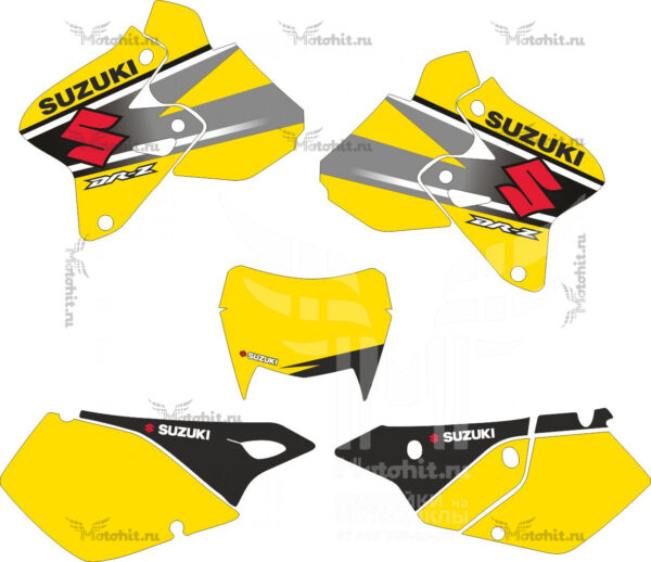Комплект наклеек SUZUKI DRZ-400 2000-2018 YELLOW