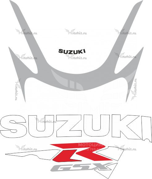 Комплект наклеек SUZUKI GSX-R-600 2001-2003 часть