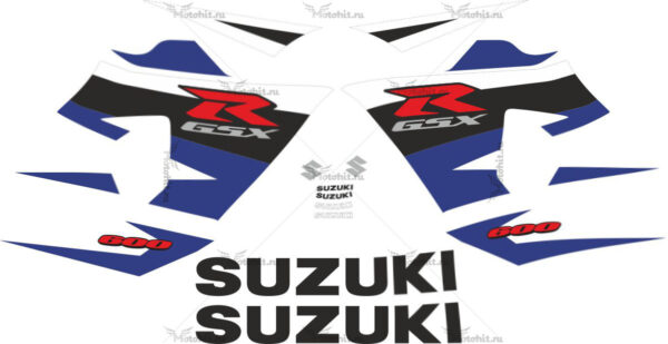Комплект наклеек SUZUKI GSX-R-600 2004-2005 BLUE-WHITE-BLACK